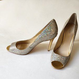 Enzo Angiolini  Gold/Silver Merryann Peep Toe